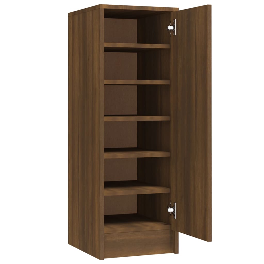 Vidaxl Shoe Cabinet 32x35x92 cm forarbejdet træbrun eg farve