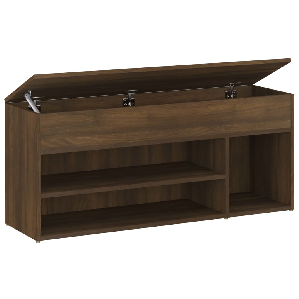 Canapé de chaussure Vidaxl 105x30x45 cm Couleur de chêne brun en bois transformé