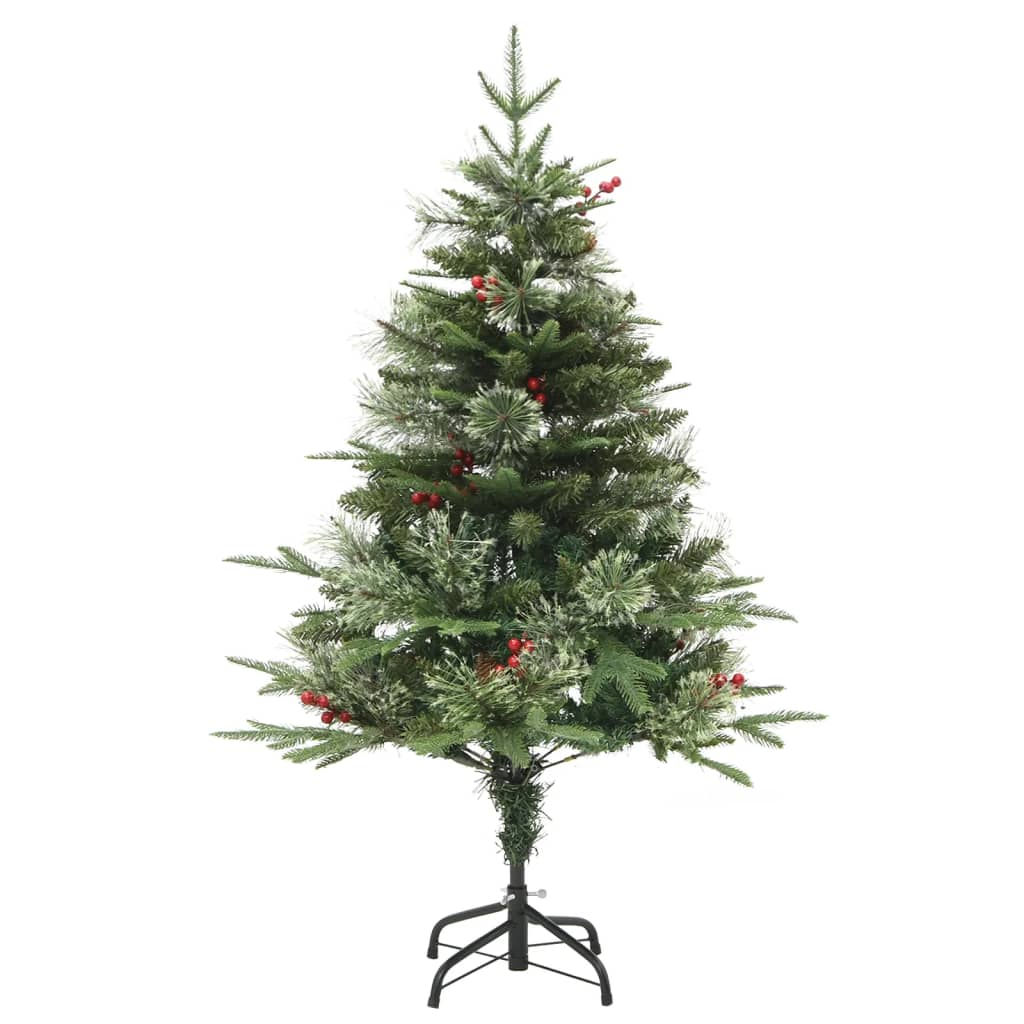 Árbol de Navidad Vidaxl con conos LED y pino 120 cm PVC y PE Green