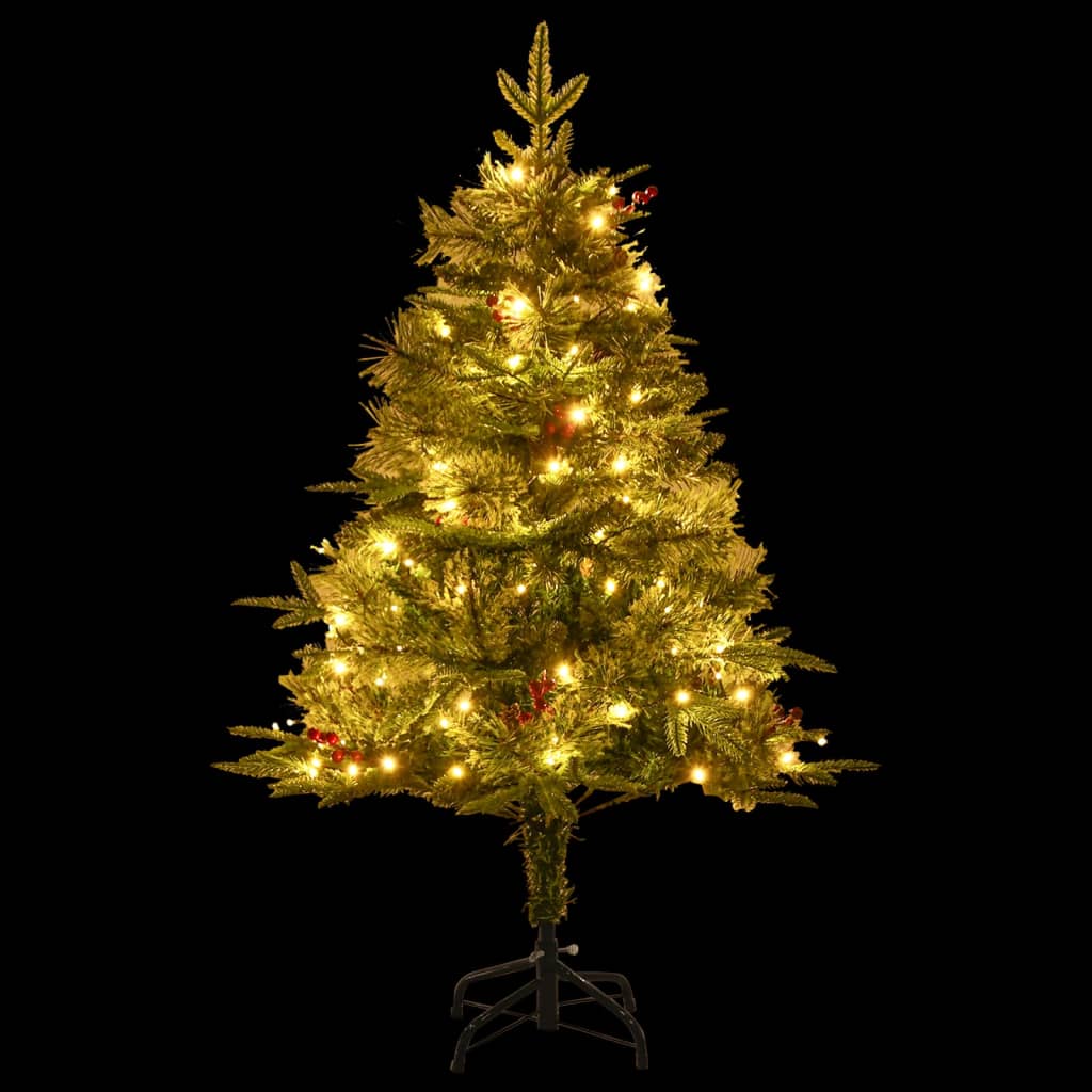 Árbol de Navidad Vidaxl con conos LED y pino 120 cm PVC y PE Green