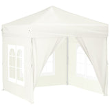 Vidaxl PartyTent sammenleggbar med sidevegger 2x2 m krem ​​-farget