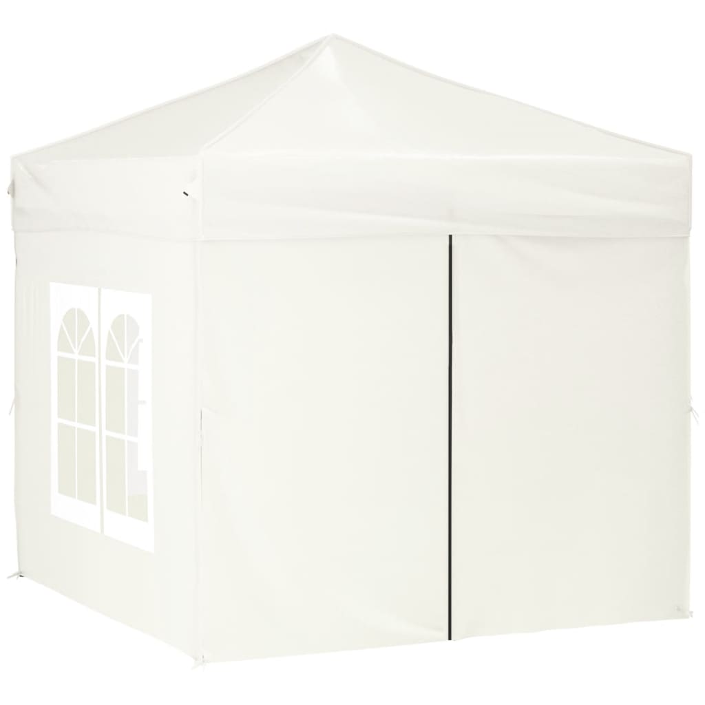 Vidaxl PartyTent sammenleggbar med sidevegger 2x2 m krem ​​-farget