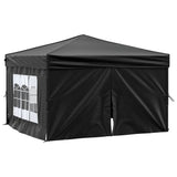 Vidaxl Partytent zložljivo s stranskimi stenami 3x3 m črno