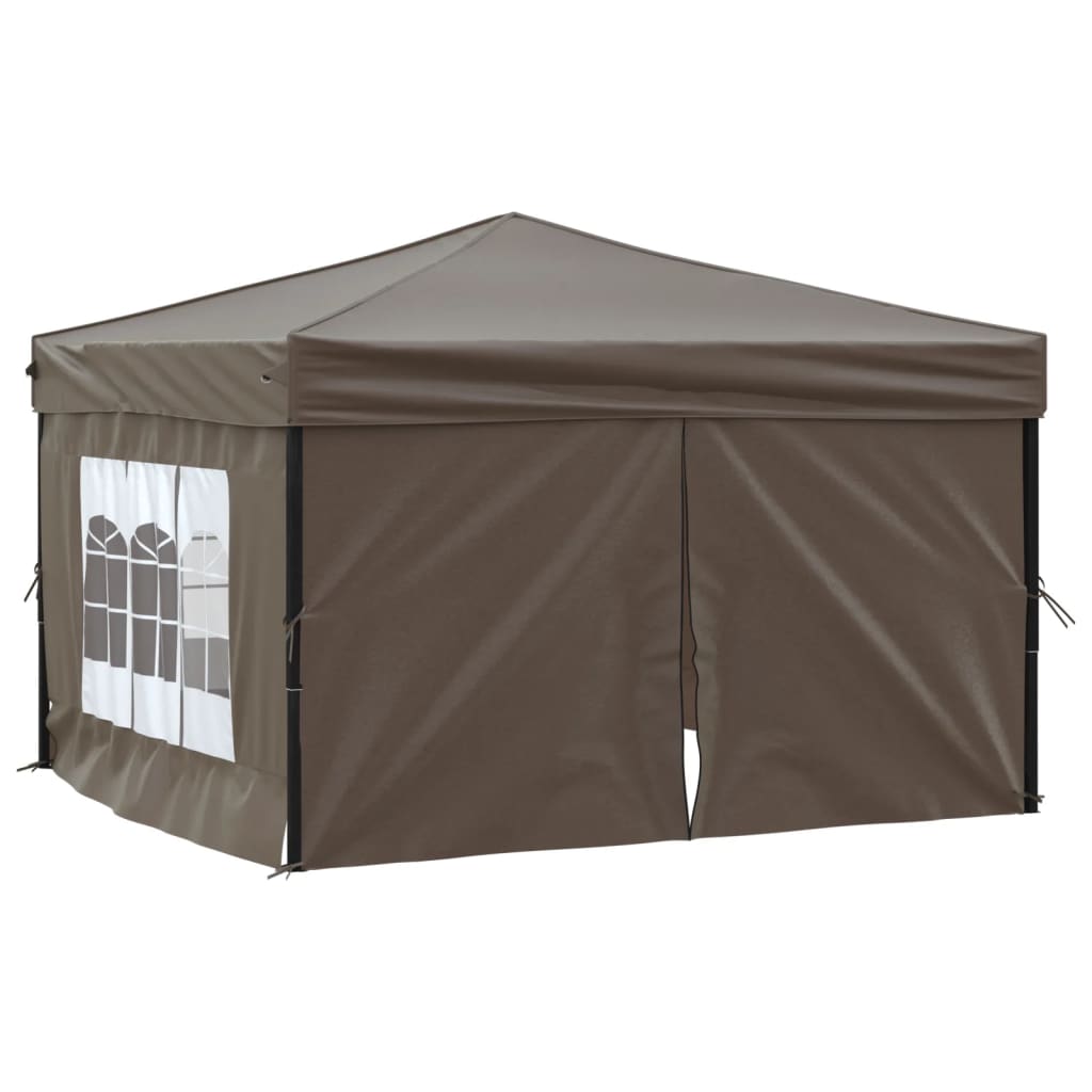 Vidaxl Partytent faltbar mit Seitenwänden 3x3 m Taupe