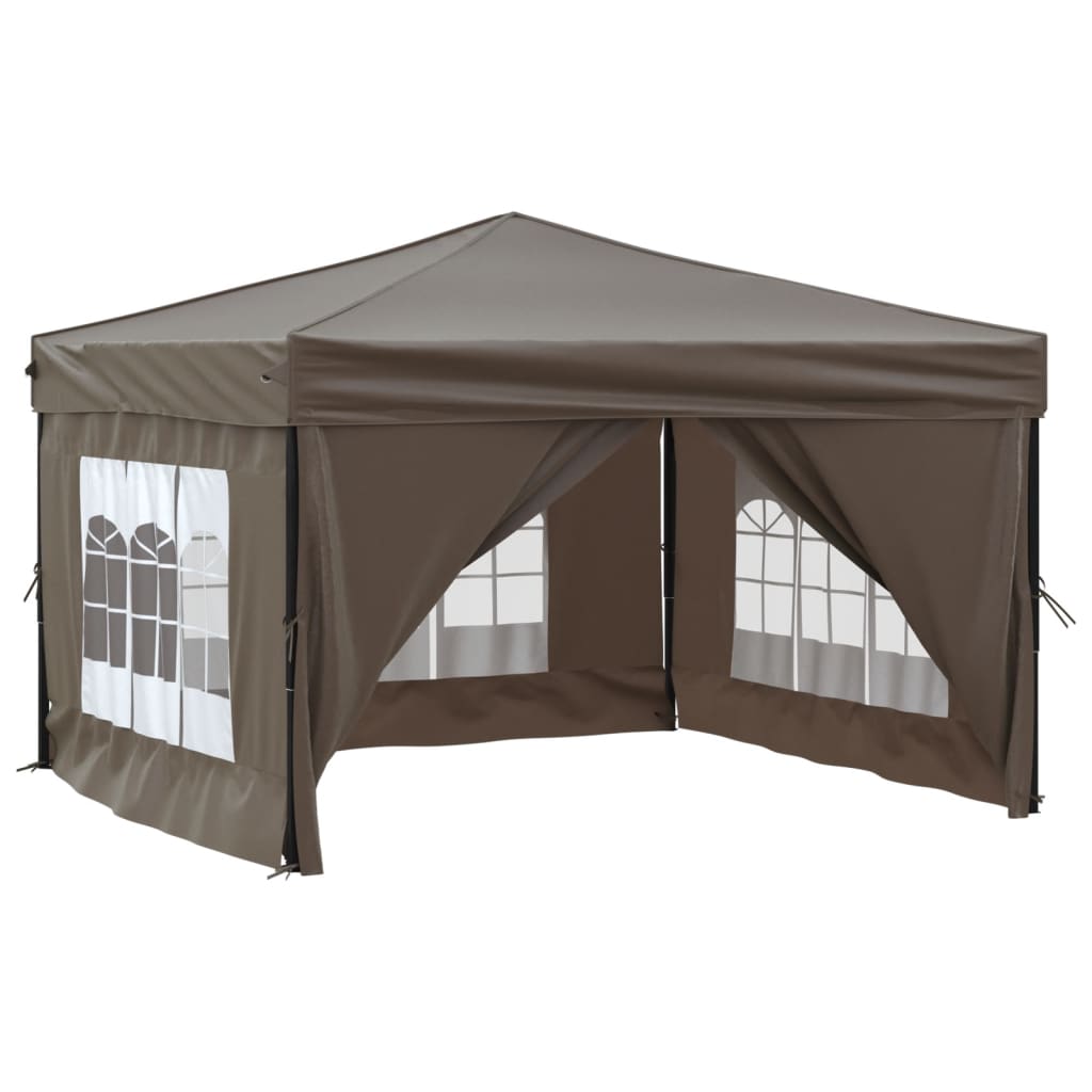 Vidaxl Partytent faltbar mit Seitenwänden 3x3 m Taupe