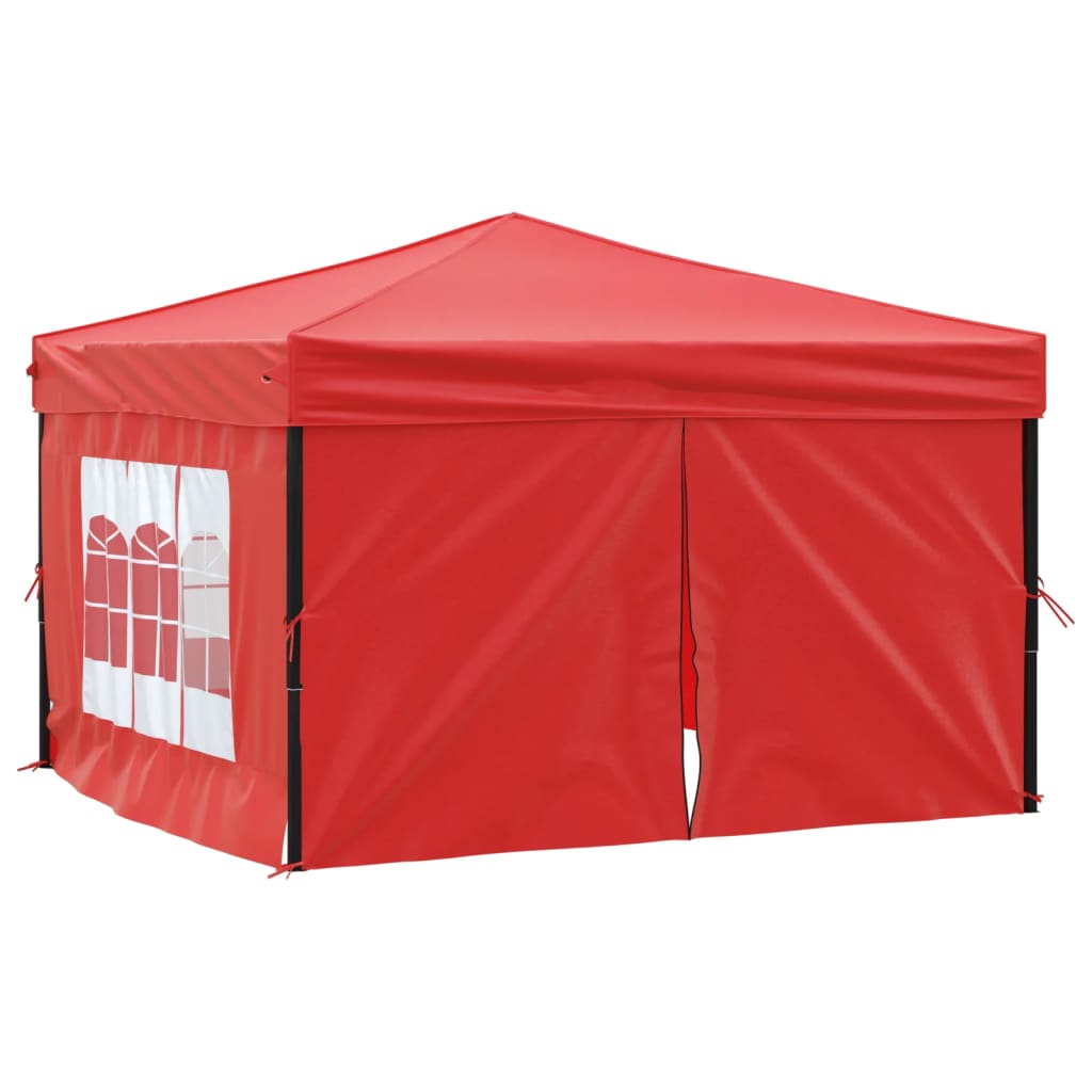 Vidaxl Partytent zložljivo s stranskimi stenami 3x3 m rdeče