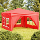 Vidaxl Partytent zložljivo s stranskimi stenami 3x3 m rdeče