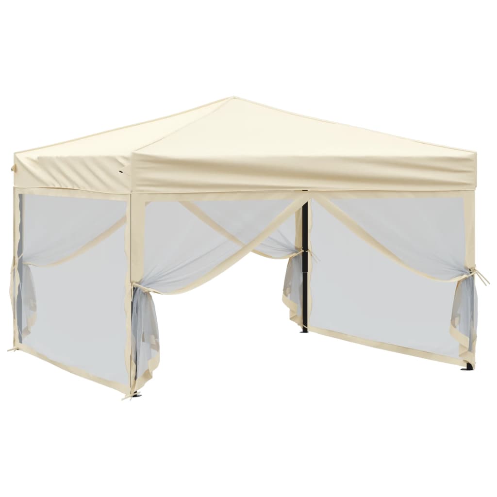 Vidaxl PartyTent Foldible z bocznymi ścianami 3x3 m krem ​​-kolan