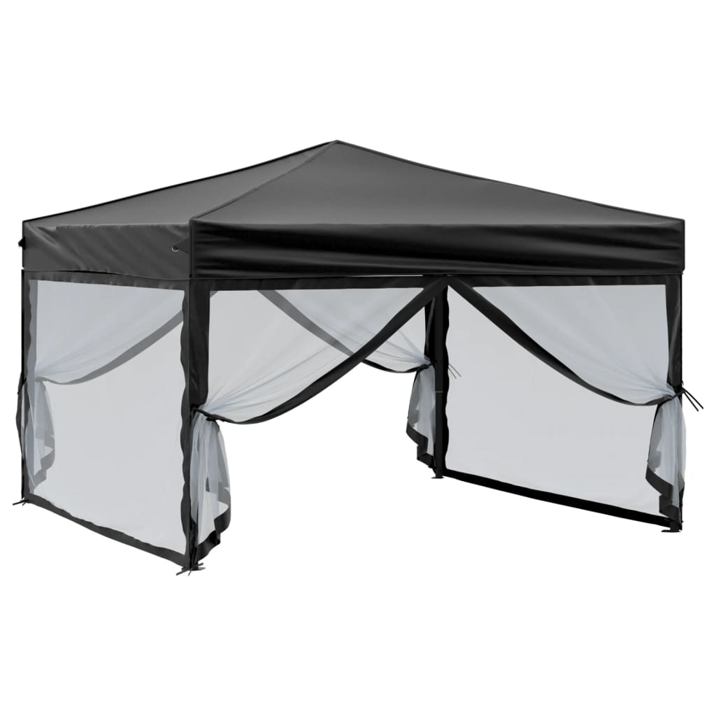 Vidaxl PartyTent plegable con paredes laterales 3x3 m Negro