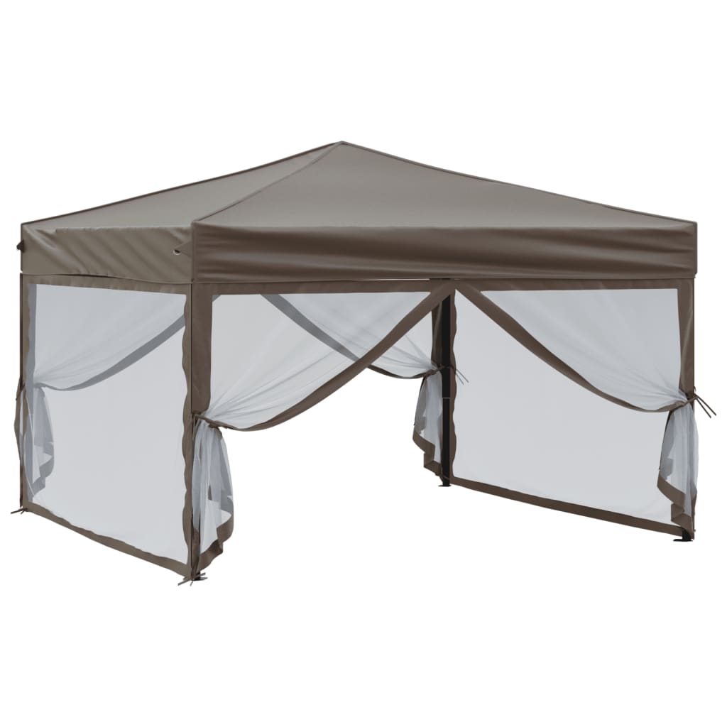 Vidaxl PartyTent sammenleggbar med sidevegger 3x3 m taupe