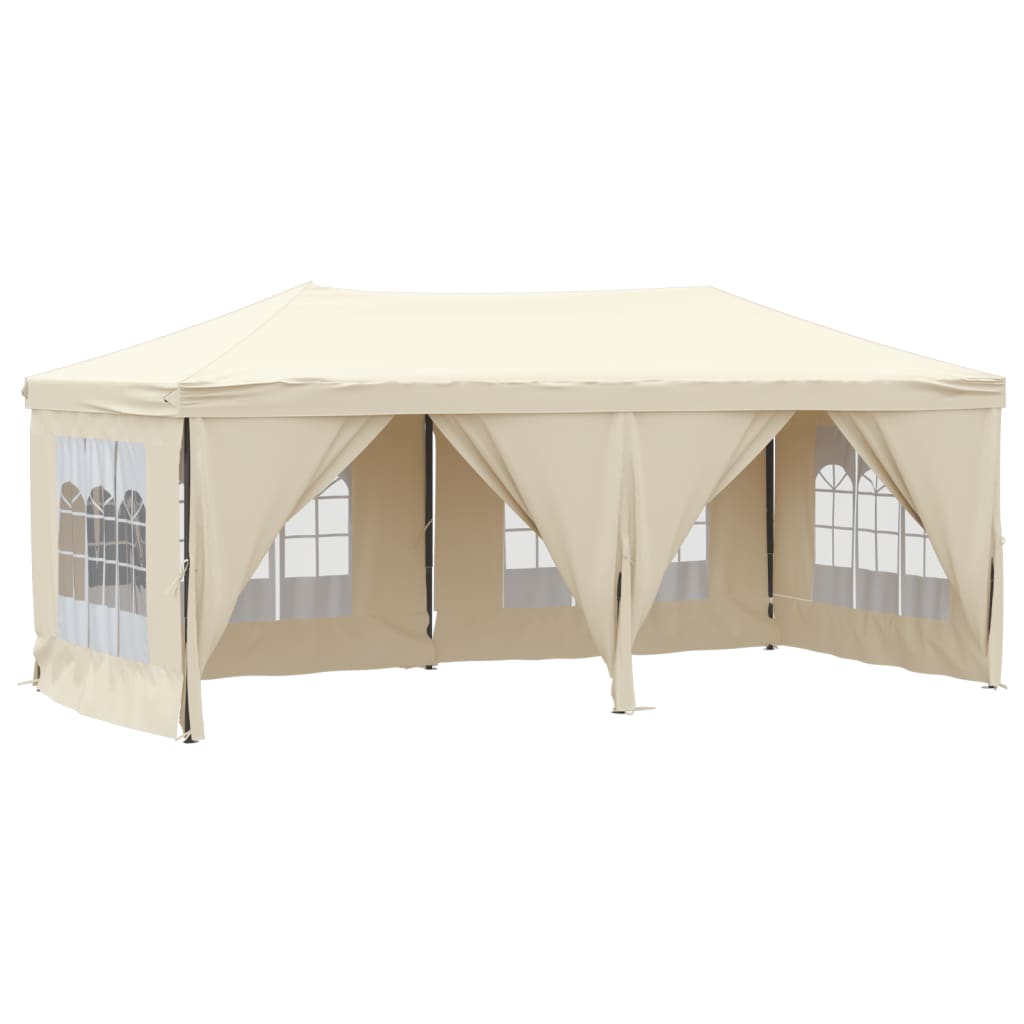 Vidaxl Partytent Foldable with side walls 3x6 m cream -colored