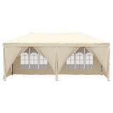 Vidaxl PartyTent sammenleggbar med sidevegger 3x6 m krem ​​-farget