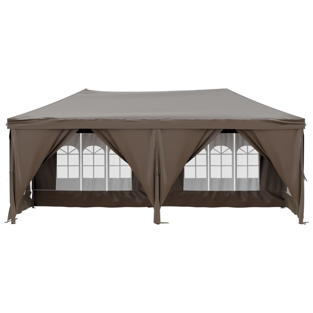 Vidaxl partytent vikbar med sidoväggar 3x6 m taupe