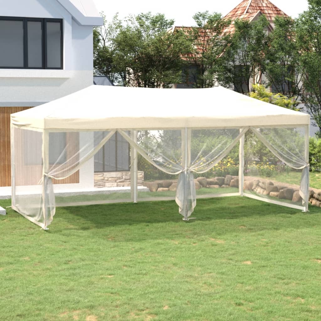 Vidaxl Partytent Foldable with side walls 3x6 m cream -colored