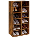 Vidaxl Shoe Rack 54x34x100.5 cm de madera procesada de roble ahumado