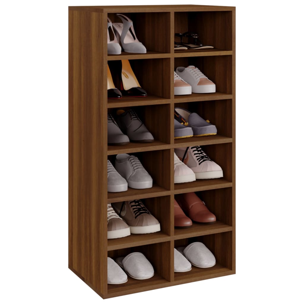 Vidaxl Shoe Rack 54x34x100,5 cm forarbejdet træbrun eg farve