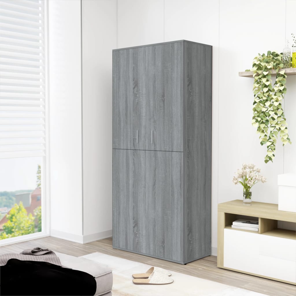 Szafka buta vidaxl 80x39x178 cm Cut Wood Grey Sonoma Oak Kolor