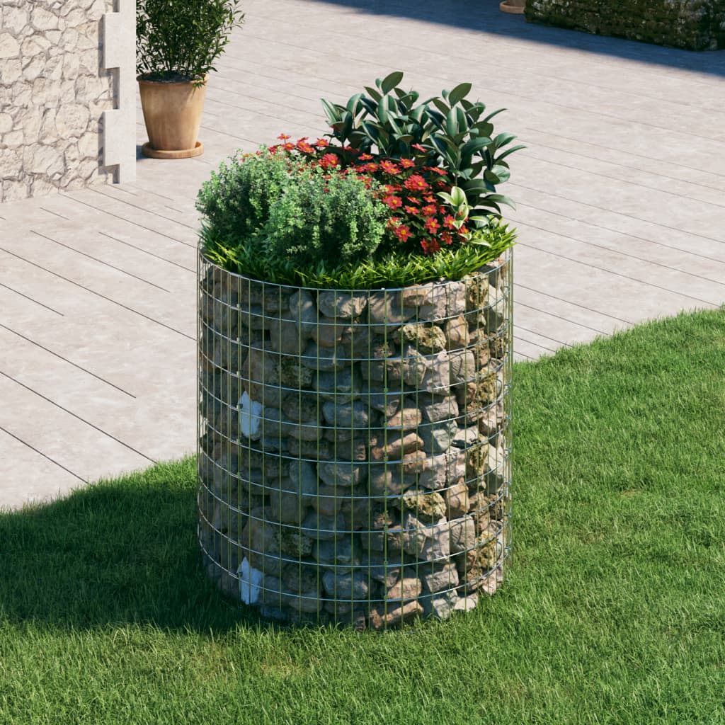 Vidaxl Gabion Pole ronn Ø100x100 cm galvaniséiert Stol