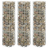 Vidaxl Gabion Planters 3 ST Round Zvýšené Ø30x100 cm Steel