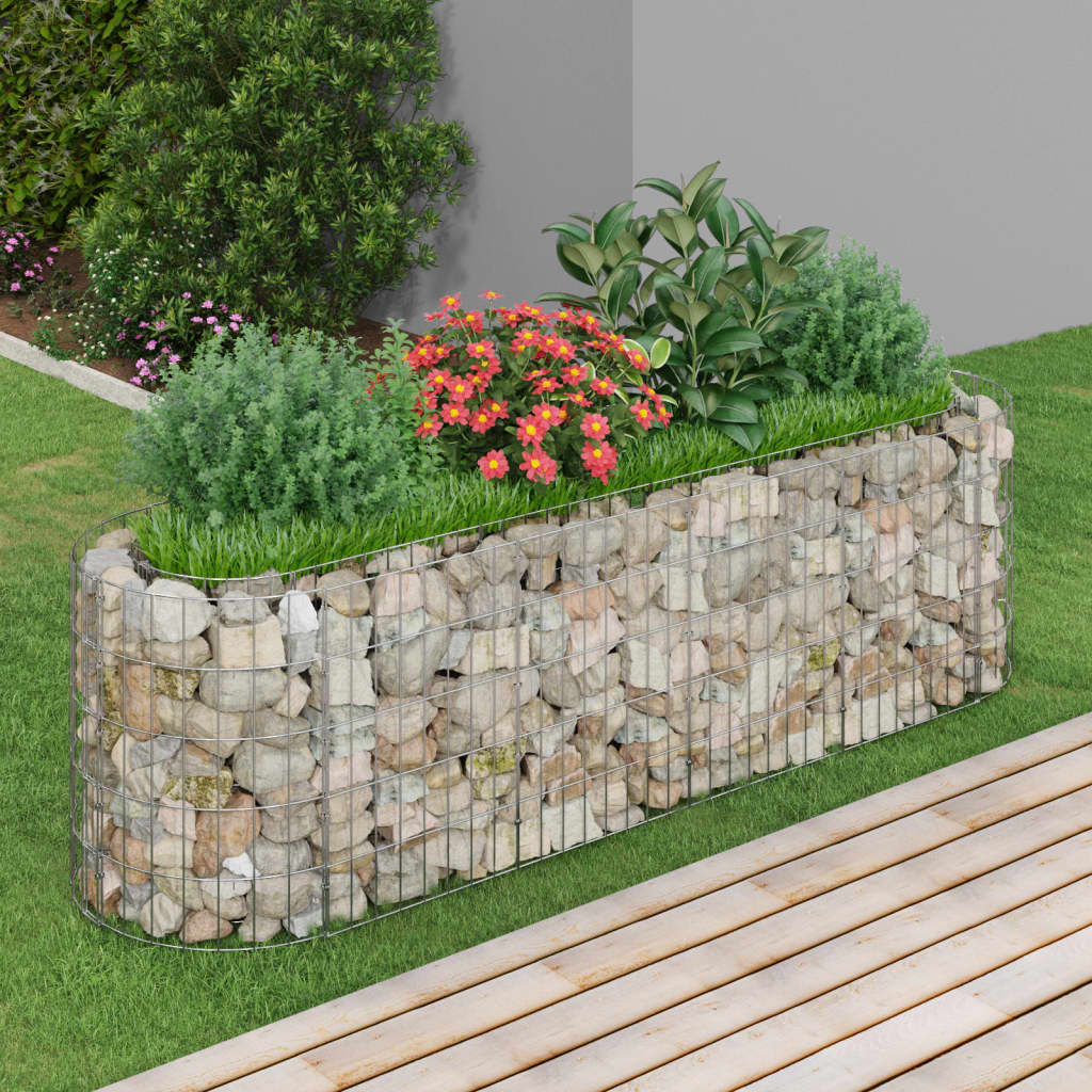 Vidaxl Gabion Planter zvedl 190x50x50 cm galvanizované železo