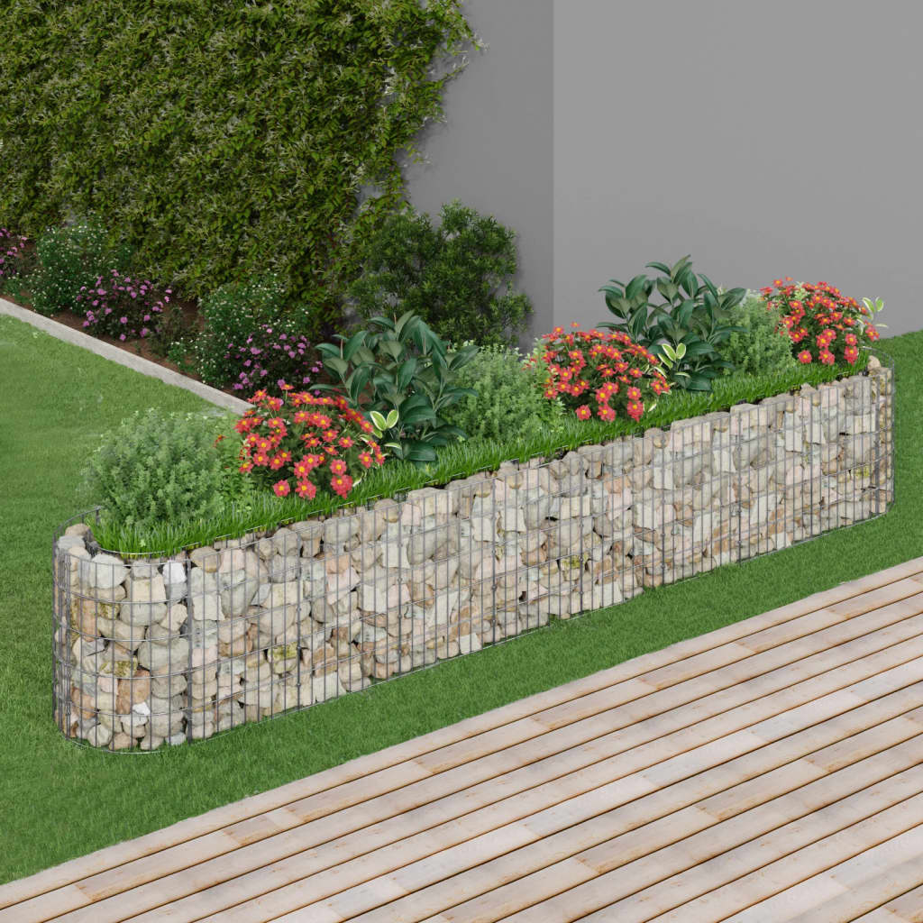 Vidaxl Gabion Planter insenté 330x50x50 cm fer galvanisé