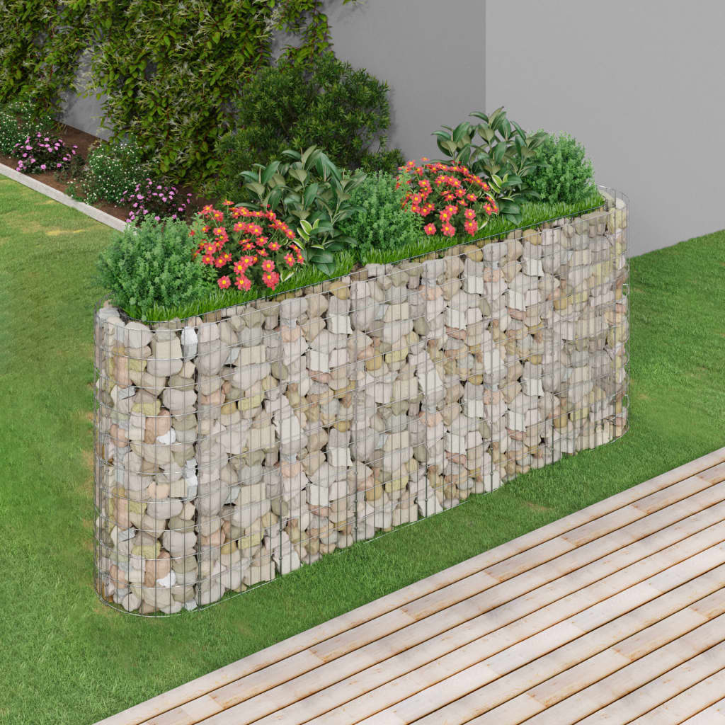 Planter Vidaxl Gabion zvedl 260x50x100 cm galvanizované železo