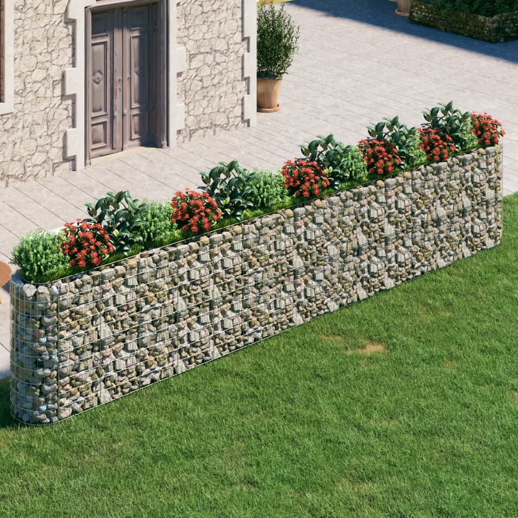 Vidaxl Gabion Planze erhéicht 540x50x100 cm galvaniséiert Eisen