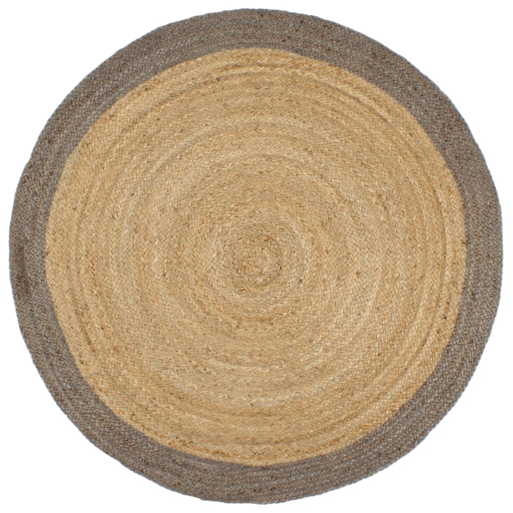 Vidaxl rug handmade with gray edge 180 cm jute