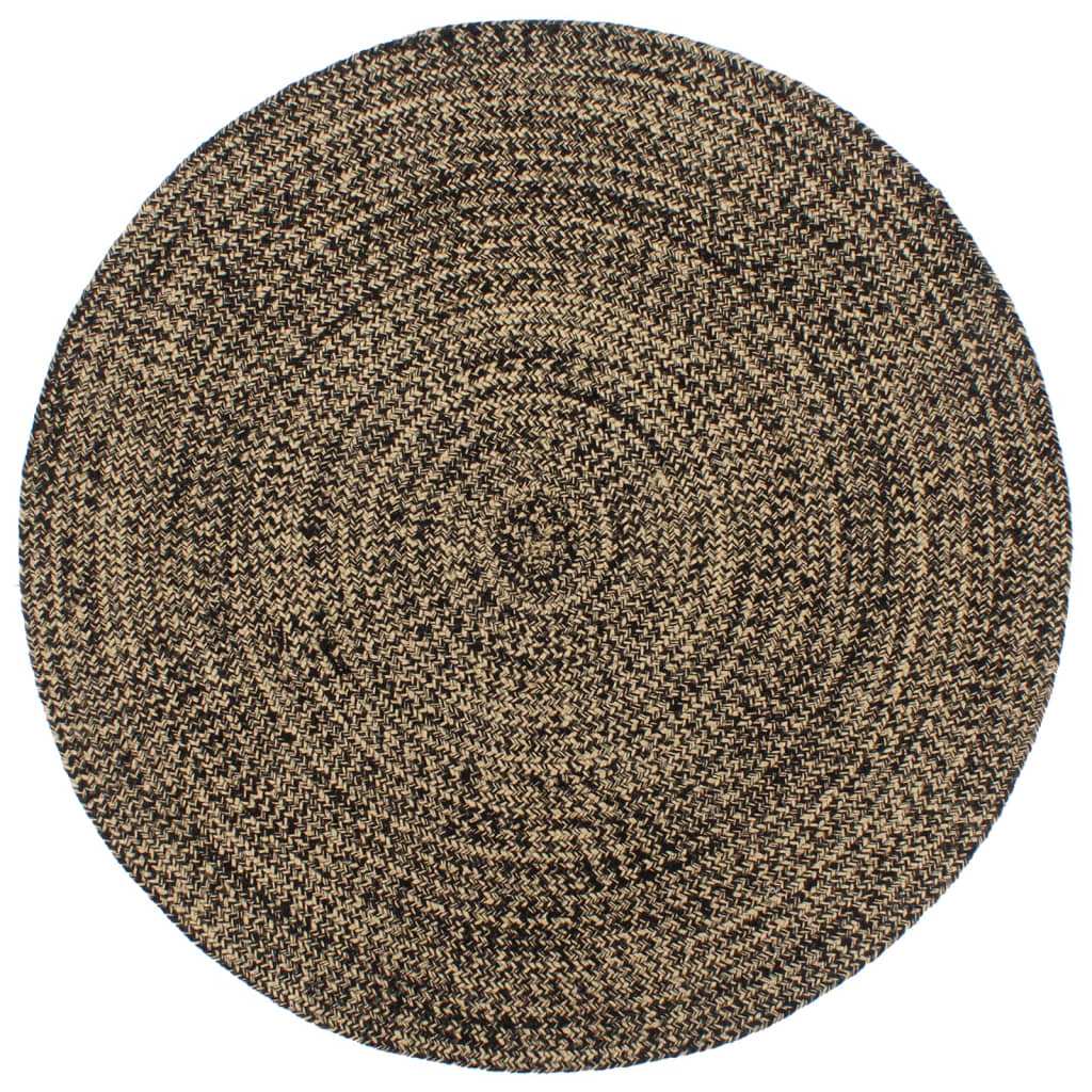 Vidaxl rug handmade 240 cm jute black and brown