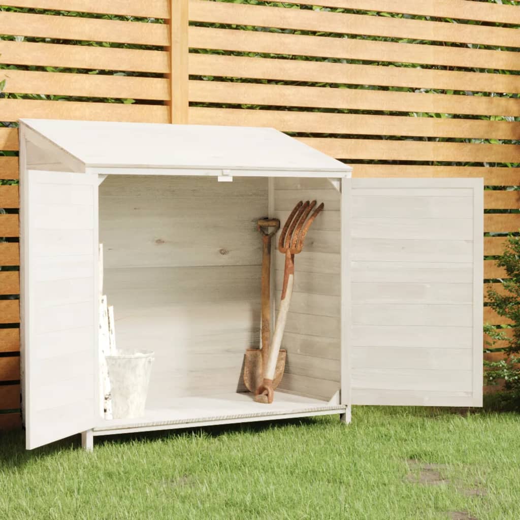 Vidaxl Garden Shed 102x52x112 cm pevná borovice bílá