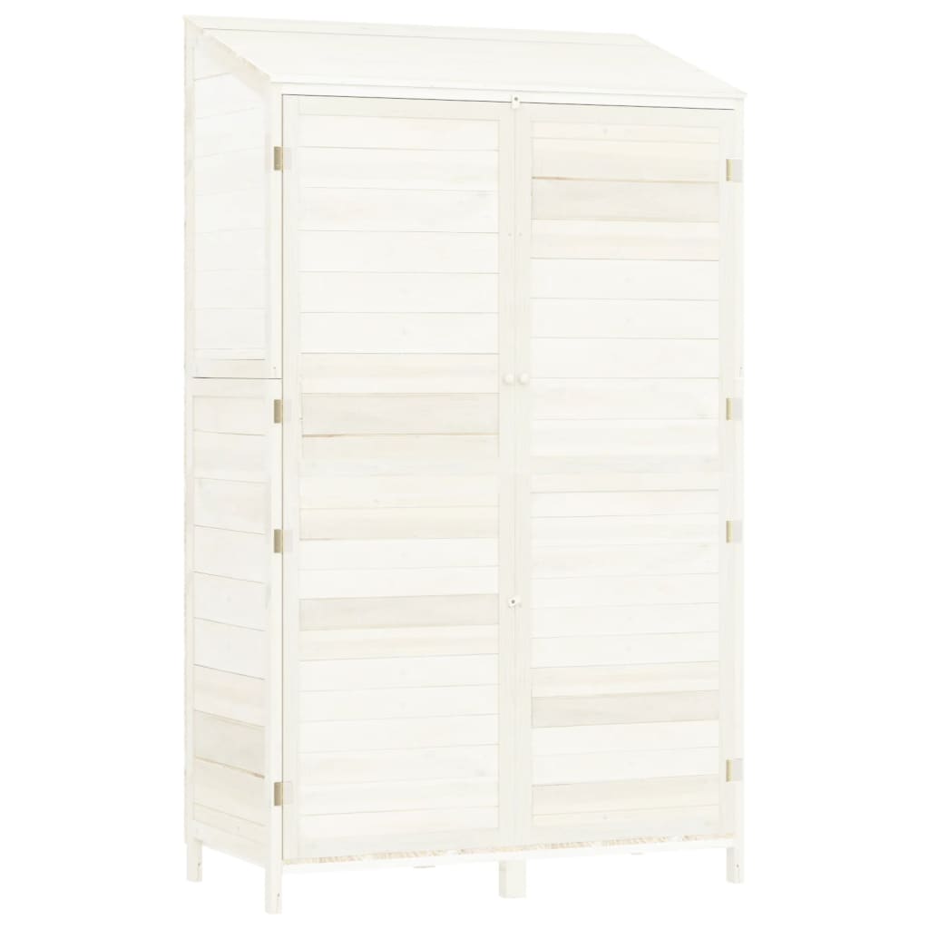 Vidaxl Garden Shed 102x52x174.5 cm de pino sólido blanco