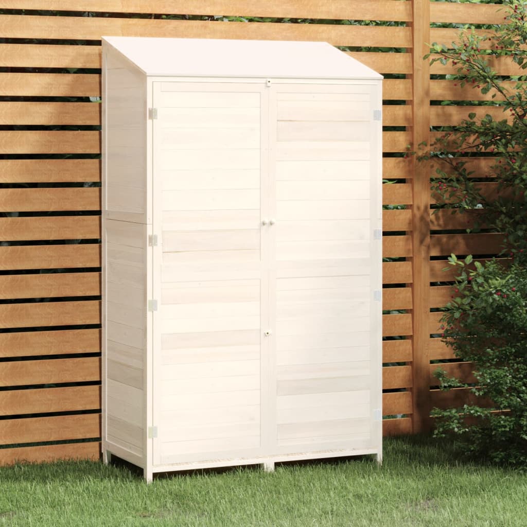 Vidaxl Garden Shed 102x52x174.5 cm de pino sólido blanco