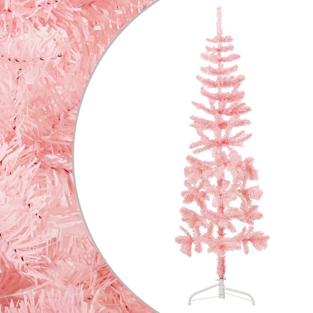 Vidaxl Kunstkerstboom Half with standard narrow 120 cm pink