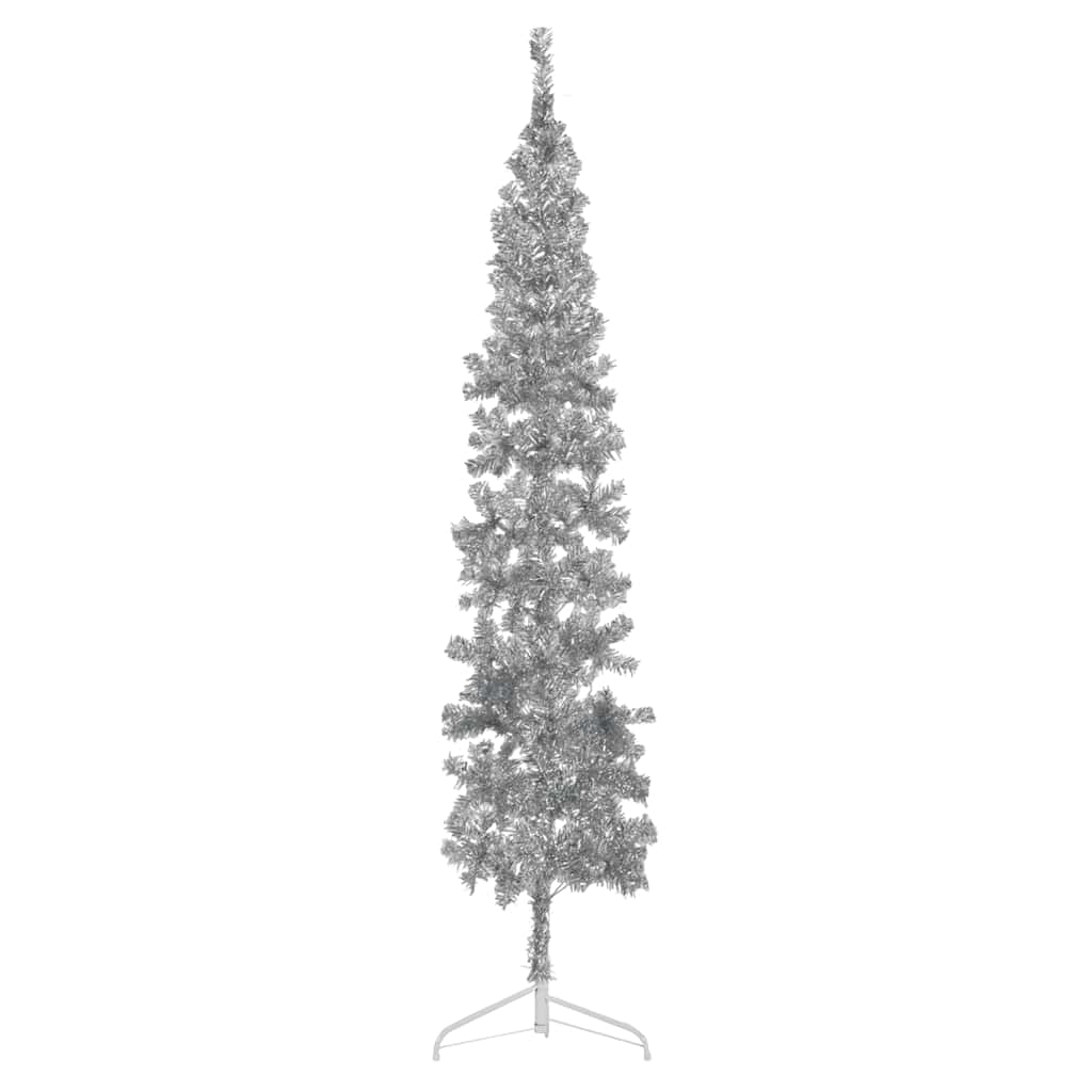 Vidaxl Kunstkerstboom Half med standard smal 240 cm sølvfarget