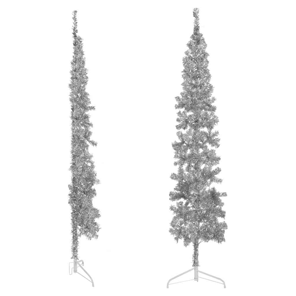 Vidaxl Kunstkerstboom Half med standard smal 240 cm sølvfarget