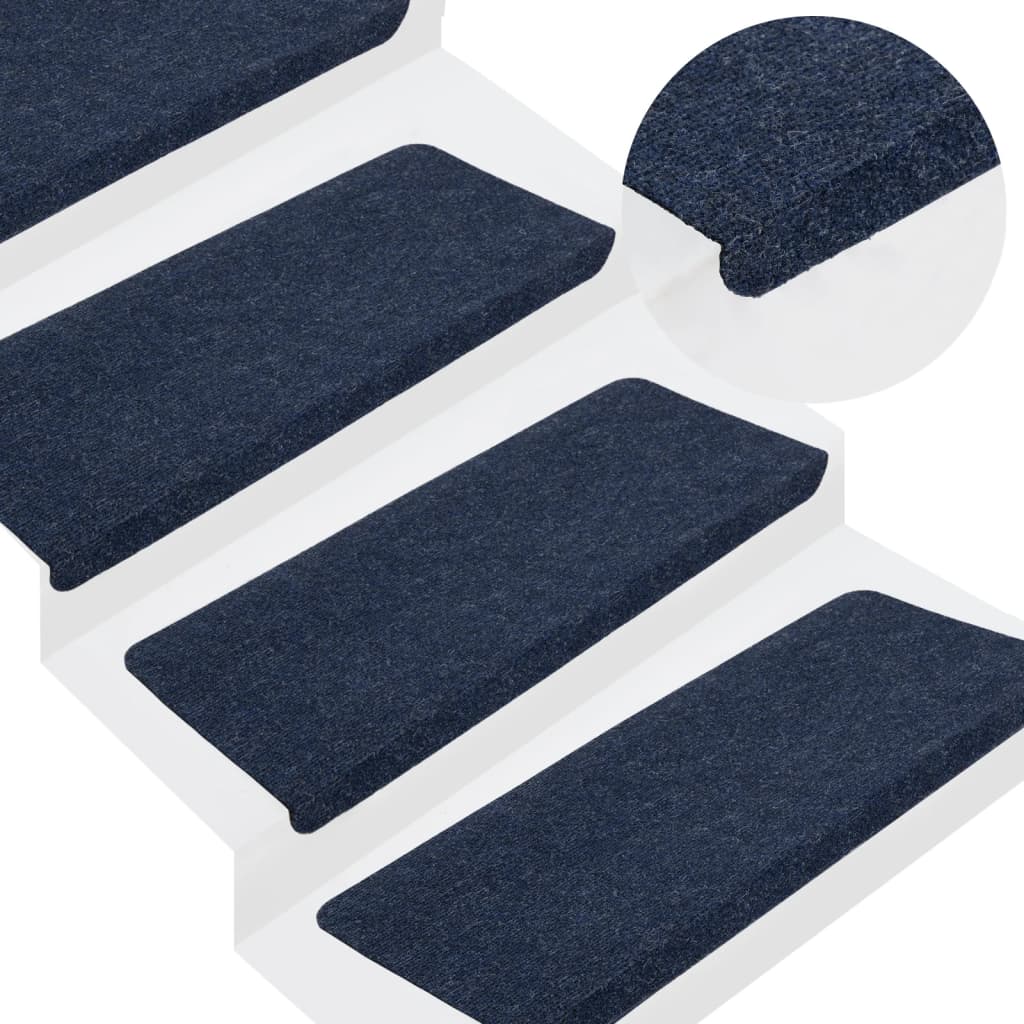 Vidaxl Stair Mats Self Adhesive 15 St 65x24,5x3,5 cm modra