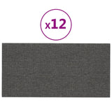 Pannelli a parete Vidaxl 12 pezzi 0,54 m² 30x15 cm tessuto grigio scuro