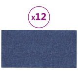 Paneles de pared Vidaxl 12 PCS 0.54 m² 30x15 cm de tela azul