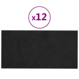 Paneles de pared Vidaxl 12 PCS 0.54 m² 30x15 cm Velvet Negro