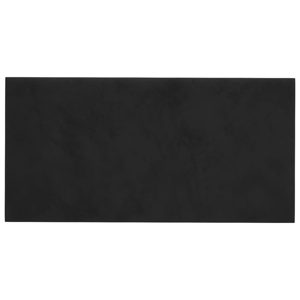 Paneles de pared Vidaxl 12 PCS 0.54 m² 30x15 cm Velvet Negro