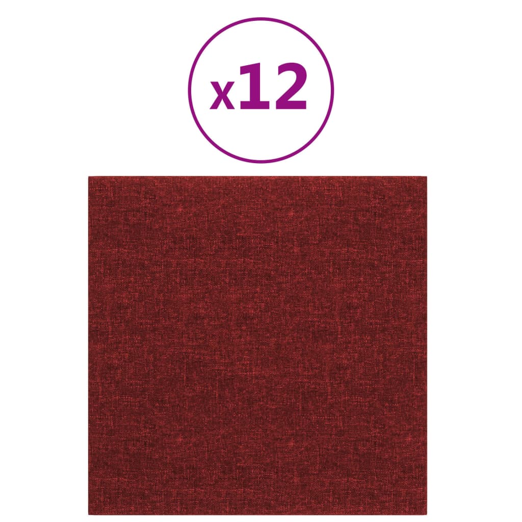 Pannelli a parete Vidaxl 12 ST 1,08 m² 30x30 cm Vino rosso