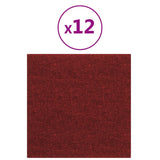 Vidaxl Wandpaneele 12 ST 1,08 m² 30 x 30 cm Stoff Wein rot