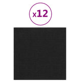 Vidaxl -Wandpaneele 12 ST 1,08 m² 30 x 30 cm Stoff schwarz