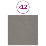 Panneaux muraux vidaxl 12 st 1,08 m² 30x30 cm en velours gris clair