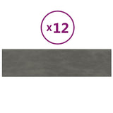 Paneles de pared Vidaxl 12 st 1.08 m² 60x15 cm Velvet Grey Dark