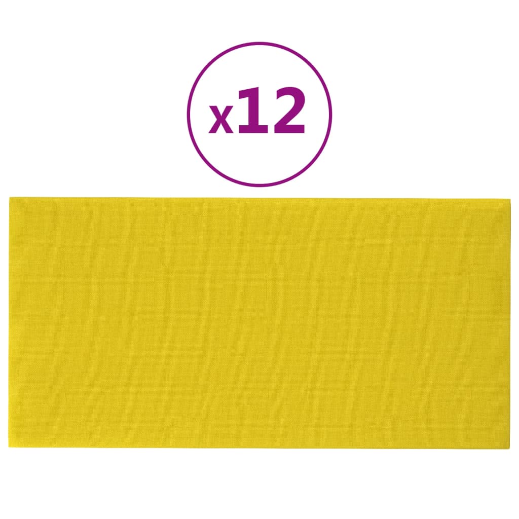 Panneaux muraux Vidaxl 12 ST 2,16 M² 60x30 cm Tissu jaune clair