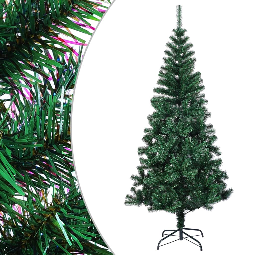 Vidaxl Kunstkerstboom med iriserande ändar 210 cm PVC Green