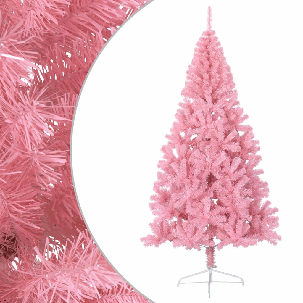 Vidaxl Kunstkerstboom con media media de 240 cm PVC Pink