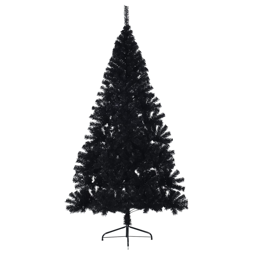 Vidaxl Kunstkerstboom med standard halv 210 cm PVC svart