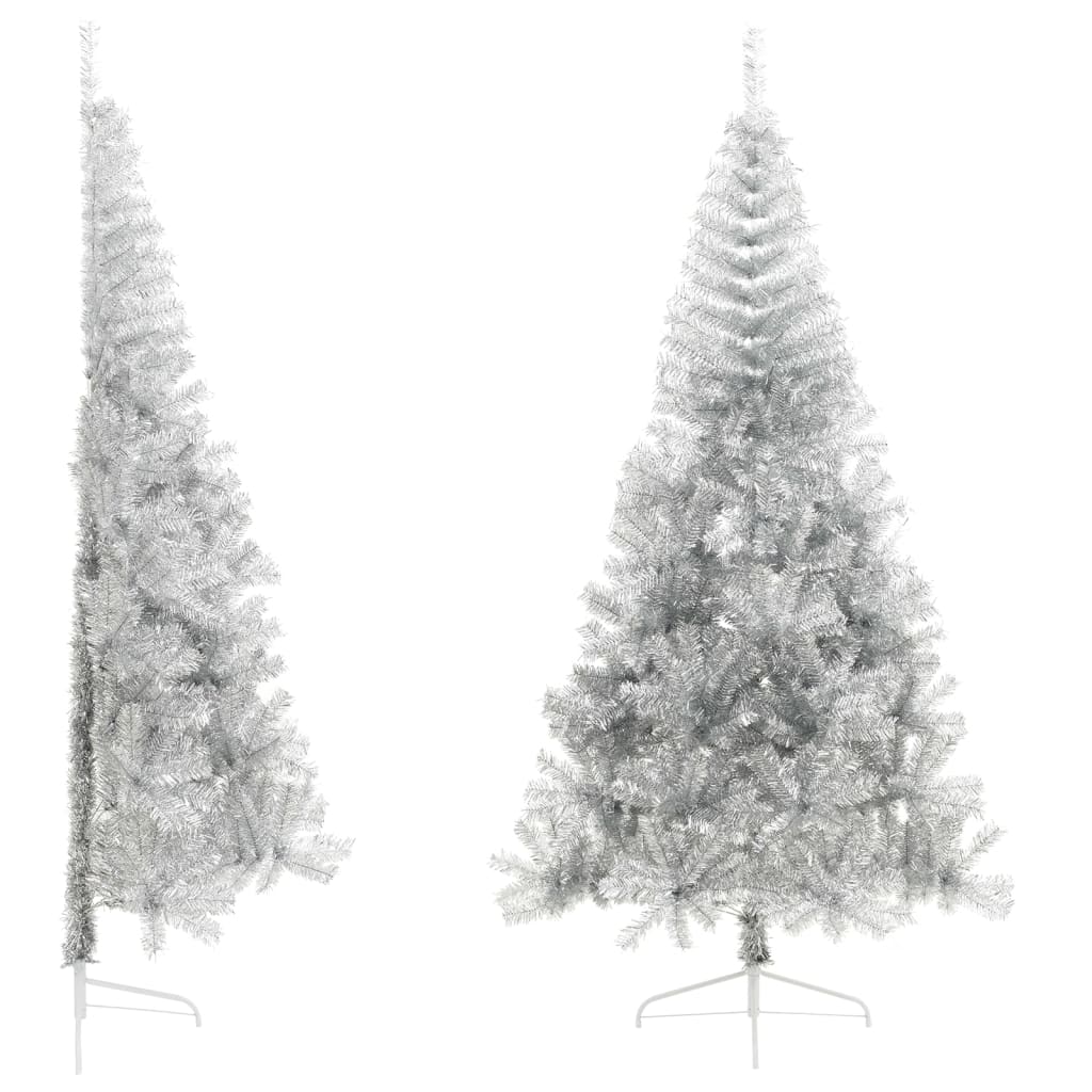 Vidaxl KunstkerstBoom polovina se standardním 210 cm pet stříbrné barvy